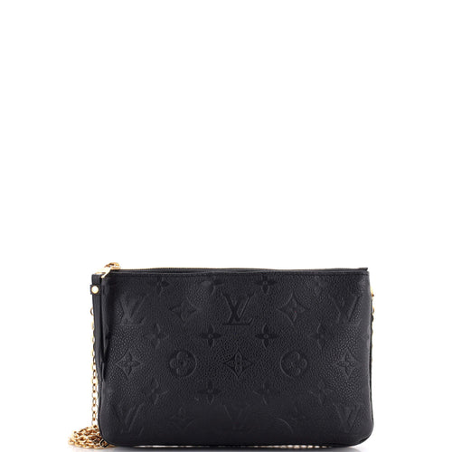 Double Zip Pochette Monogram Empreinte Leather