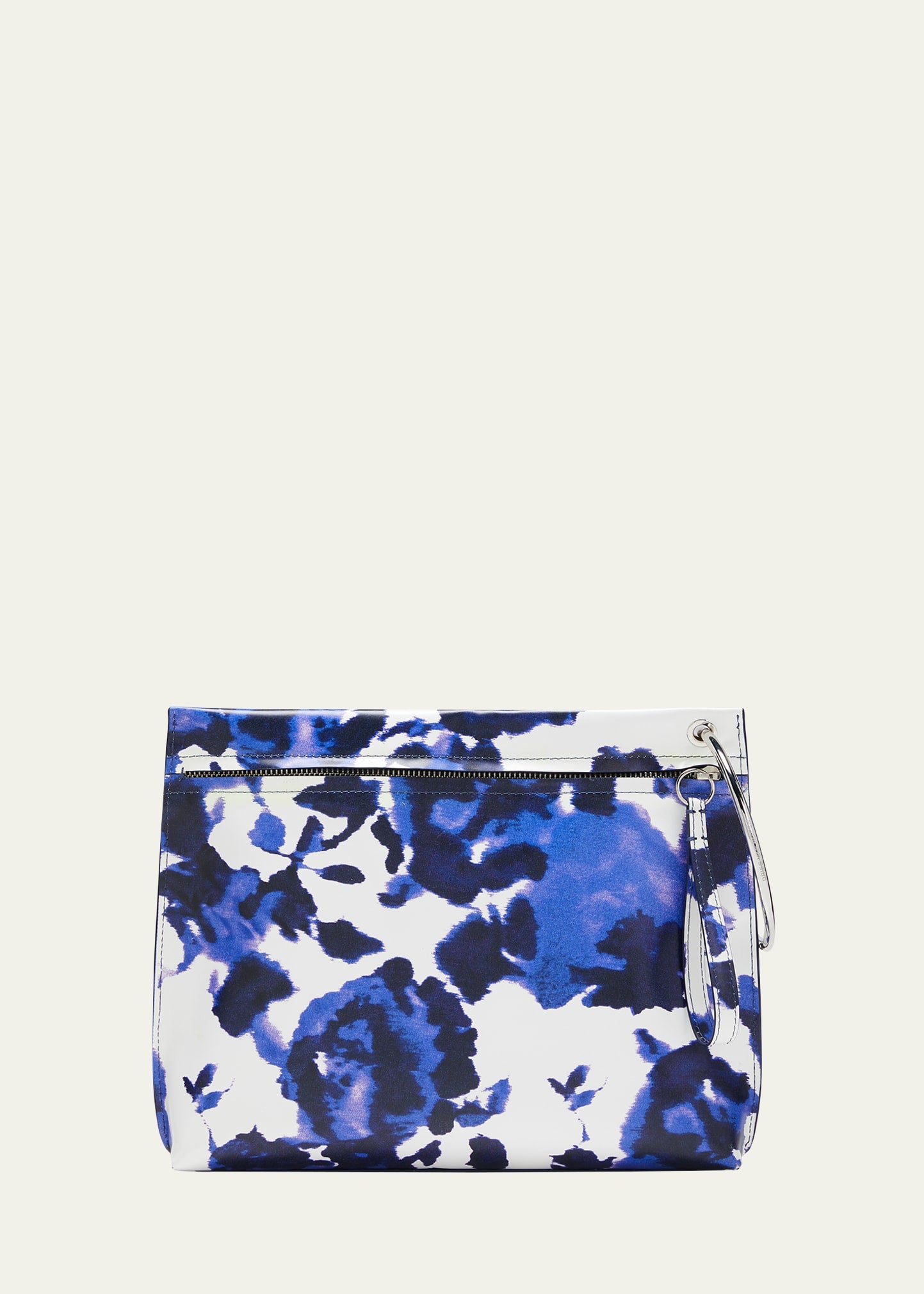 Dries Van Noten Crisp Metal Ring Printed Leather Clutch Bag