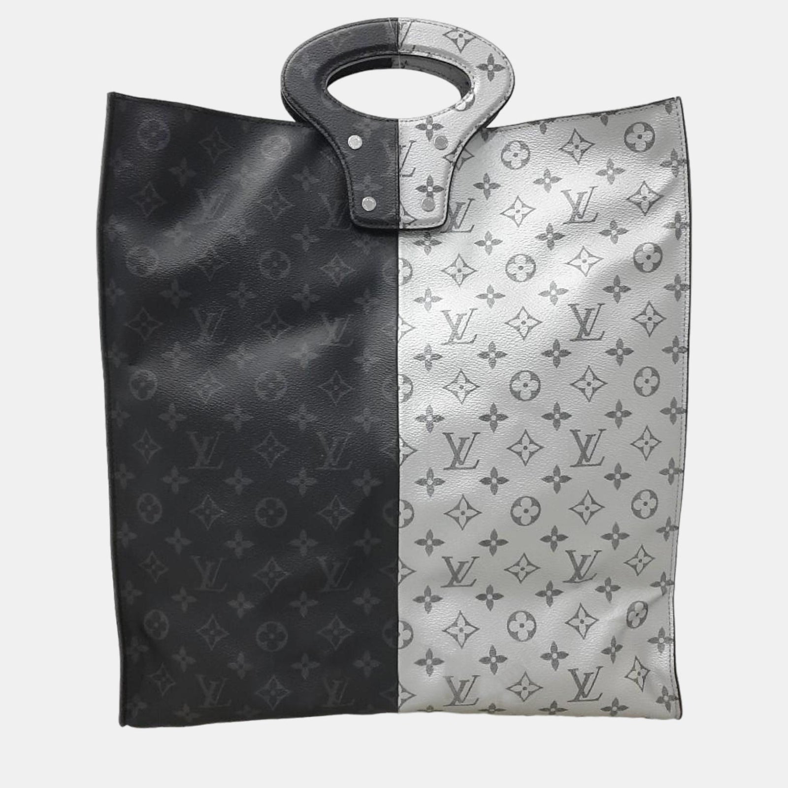 Louis Vuitton Sac fourre-tout fendu Pacific Eclipse en toile monogrammée gris/noir