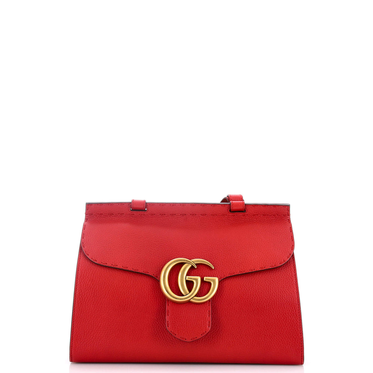 Gucci GUCCI GG Marmont Top Handle Bag Leather Small