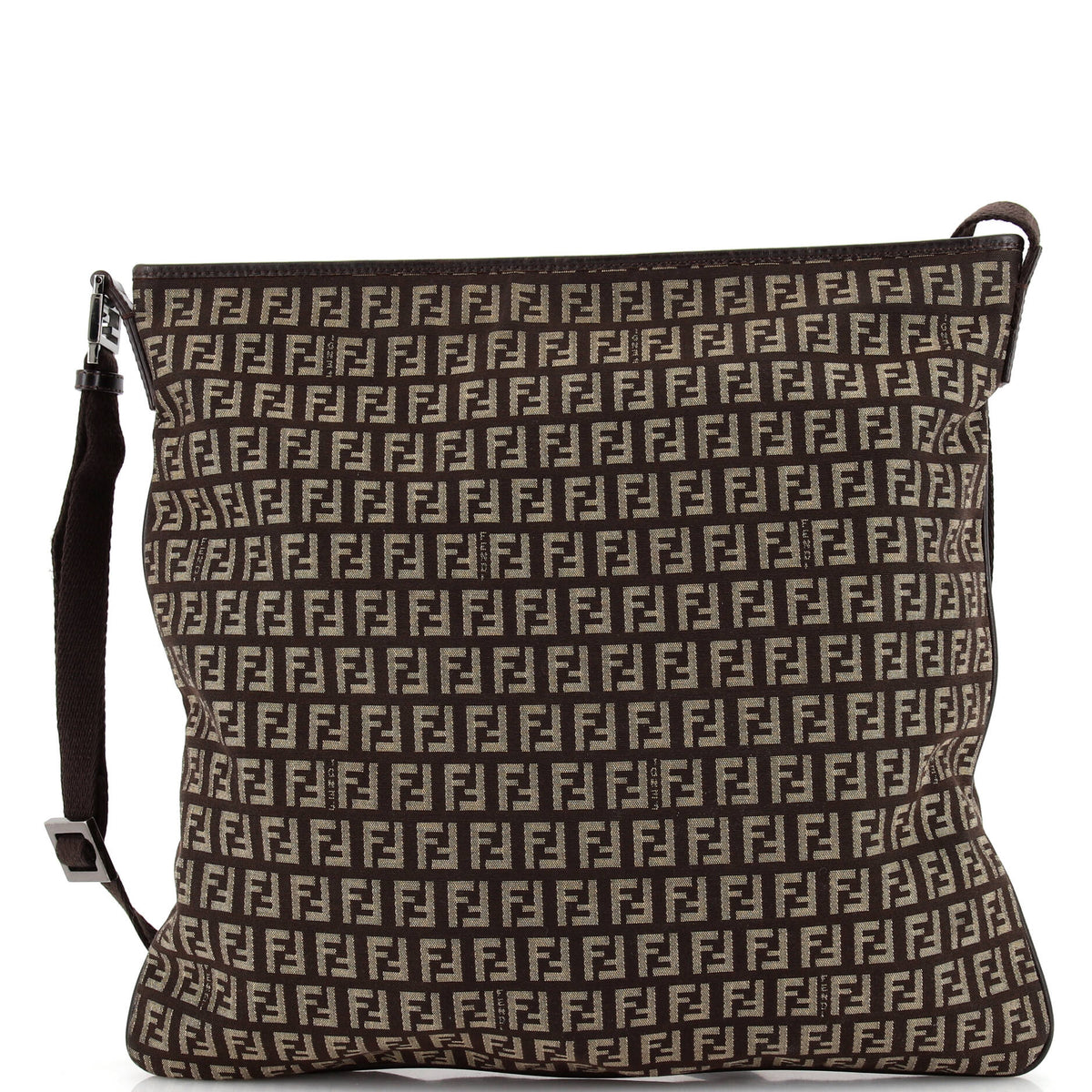 Fendi FENDI Vintage Zip Messenger Bag Zucchino Canvas Medium