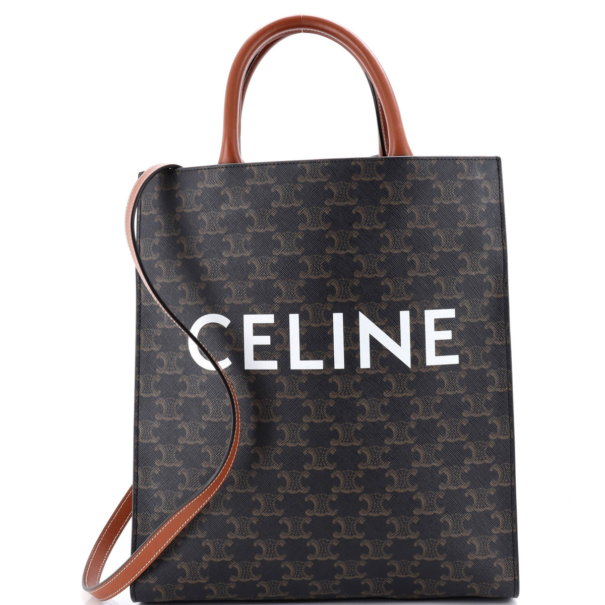Celine CELINE Vertical Cabas Tote Triomphe Coated Canvas Small