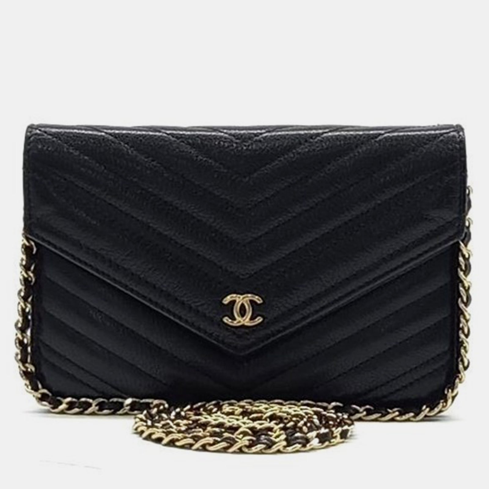 Chanel Caviar WOC Chevron Mini Crossbody Bag