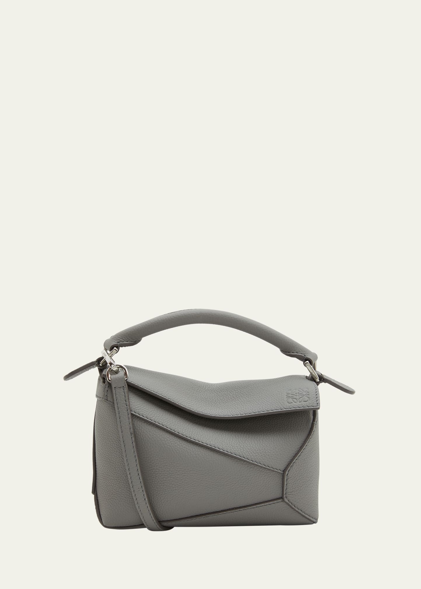 Loewe Puzzle Edge Mini Top-Handle Bag in Grained Leather