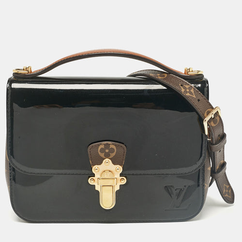 Black Vernis Leather and Monogram Canvas Cherrywood BB Bag