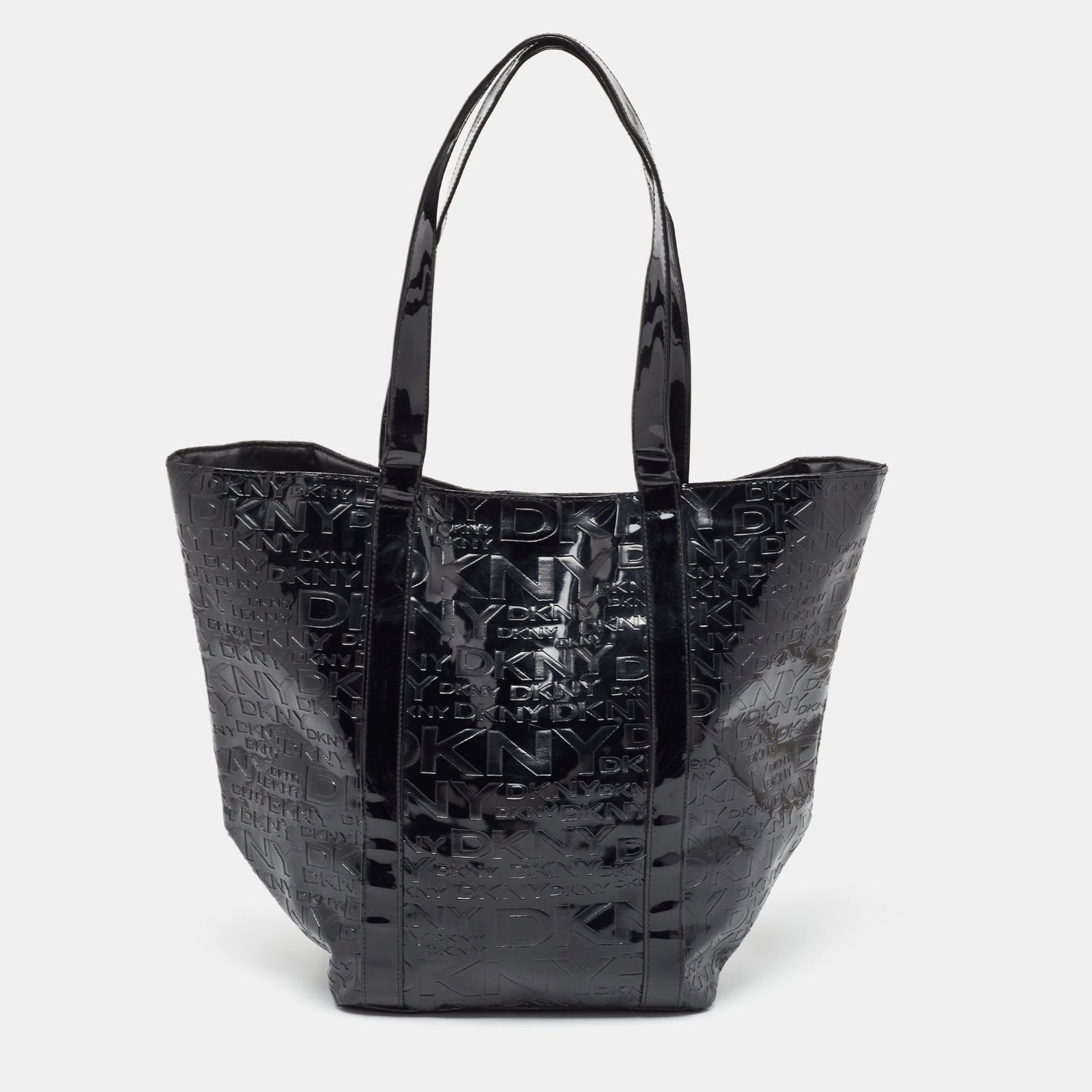 DKNY DKNY Black PVC Logo Embossed Shopper Tote