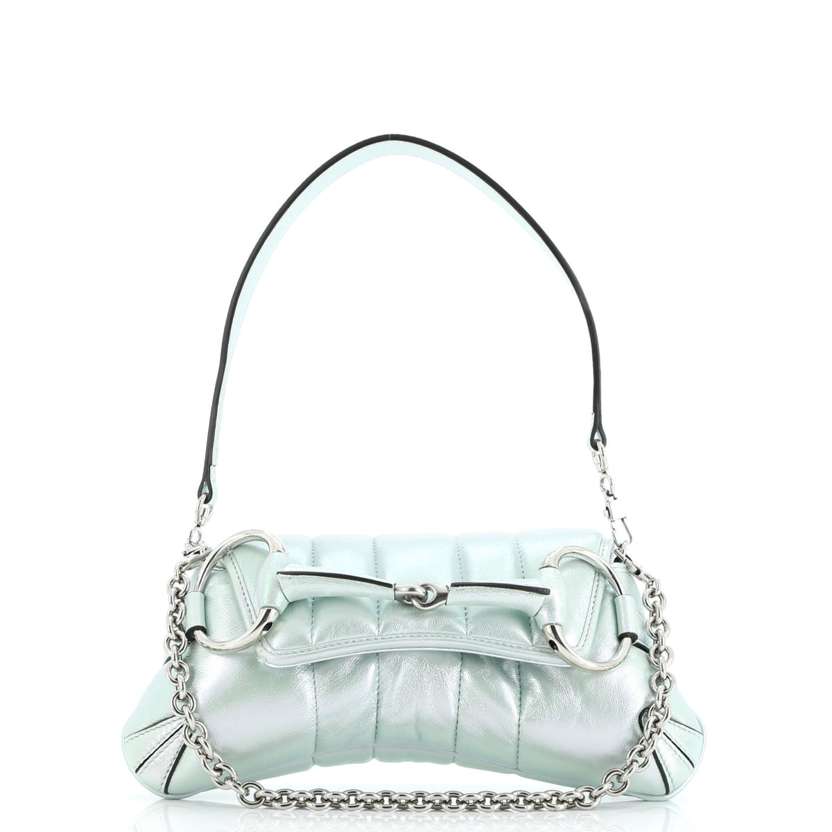 Gucci GUCCI Horsebit Chain Shoulder Bag Vertical Quilted Leather Small
