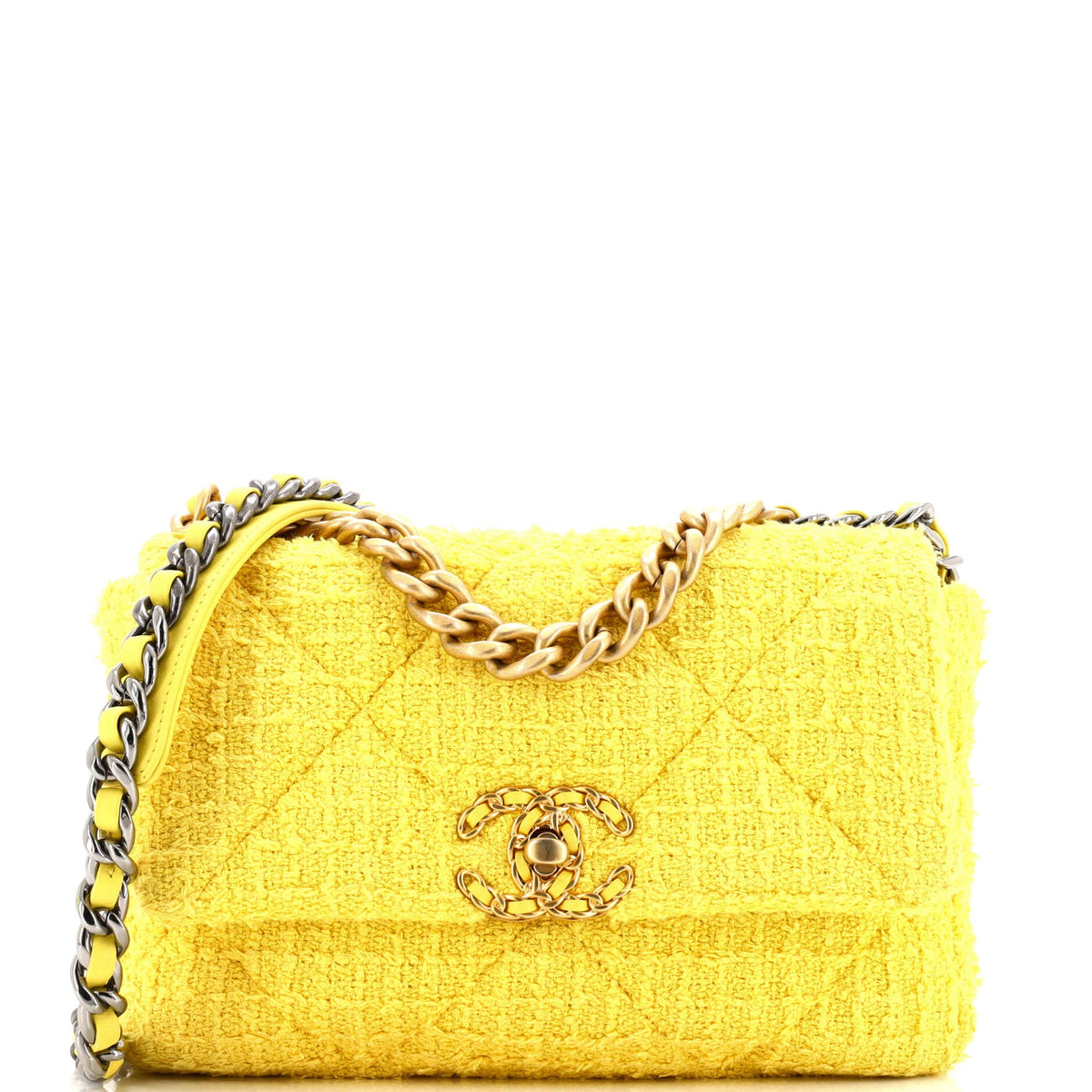 Chanel CHANEL 19 Flap Bag Quilted Tweed Medium