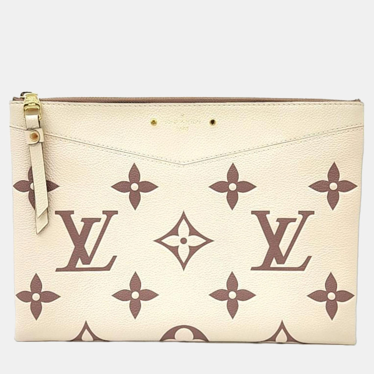 Louis Vuitton Beige Empreinte Monogram Giant Logo Pouch