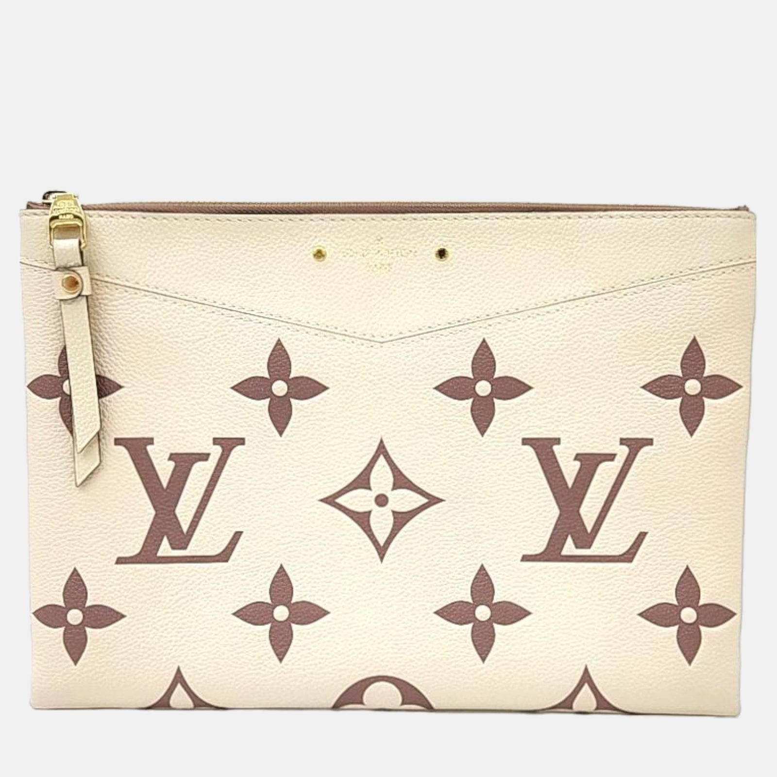 Louis Vuitton Pochette Logo Géant Monogramme Empreinte Beige