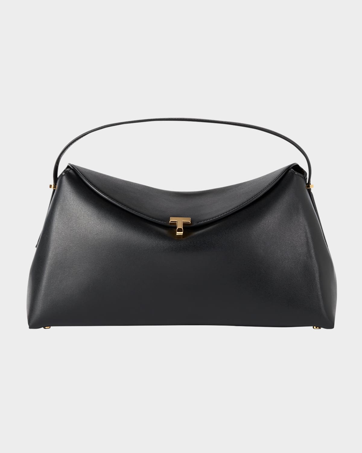 Toteme T Lock Flap Leather Clutch Bag