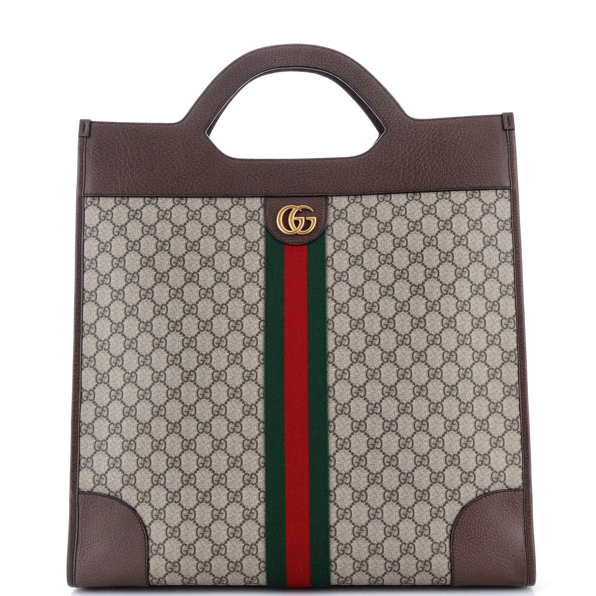 Gucci GUCCI Ophidia Cut Out Handle Tote GG Coated Canvas Large