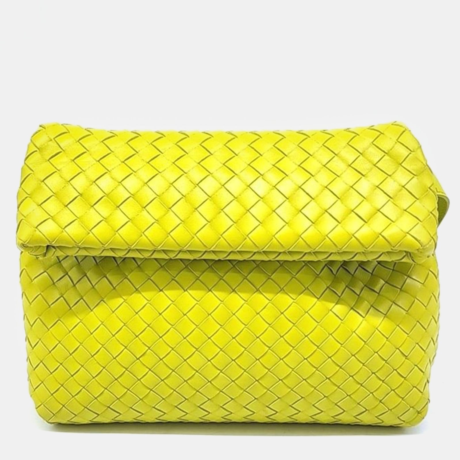 Bottega Veneta Sac à bandoulière The Fold en cuir nappa jaune intrecciato