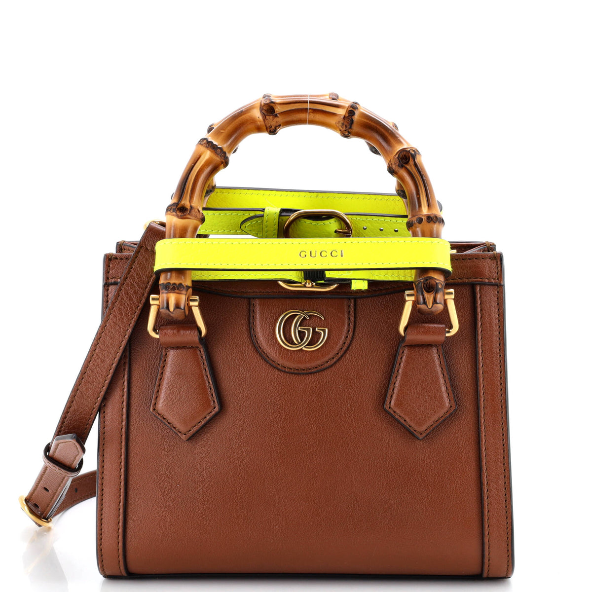 Gucci GUCCI Diana NM Bamboo Handle Tote Leather Mini