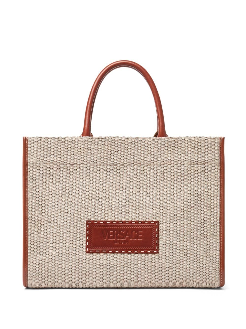 Versace Women's Large Athena Raffia Tote Bag in Natural | 10115621A11503