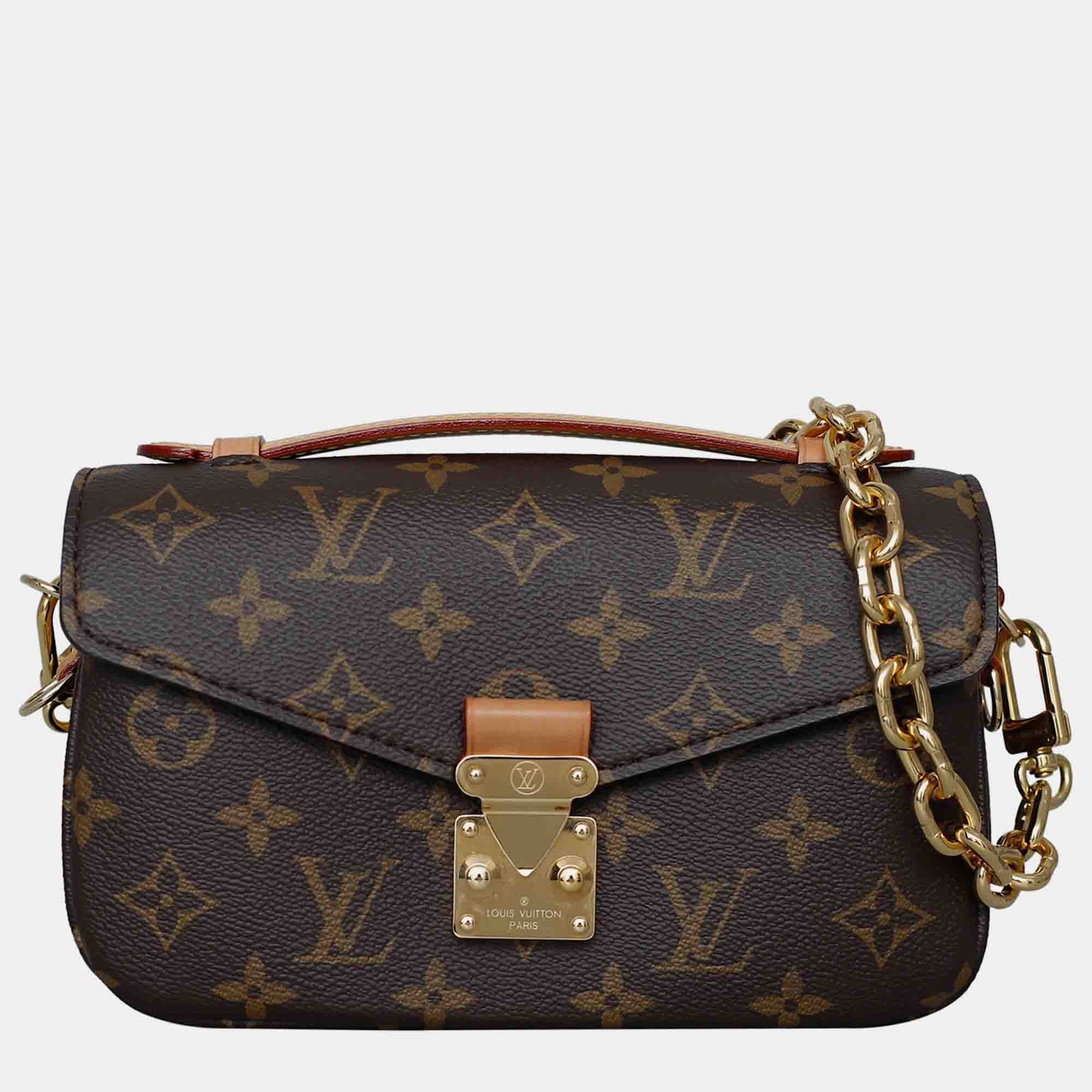 Louis Vuitton Brown Coated Canvas Monogram Pochette Metis East West bag