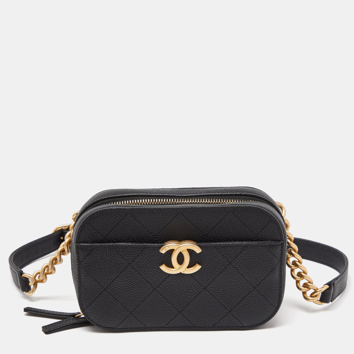 Chanel Black Quilted Caviar Leather Chic Affinity Belt Bag