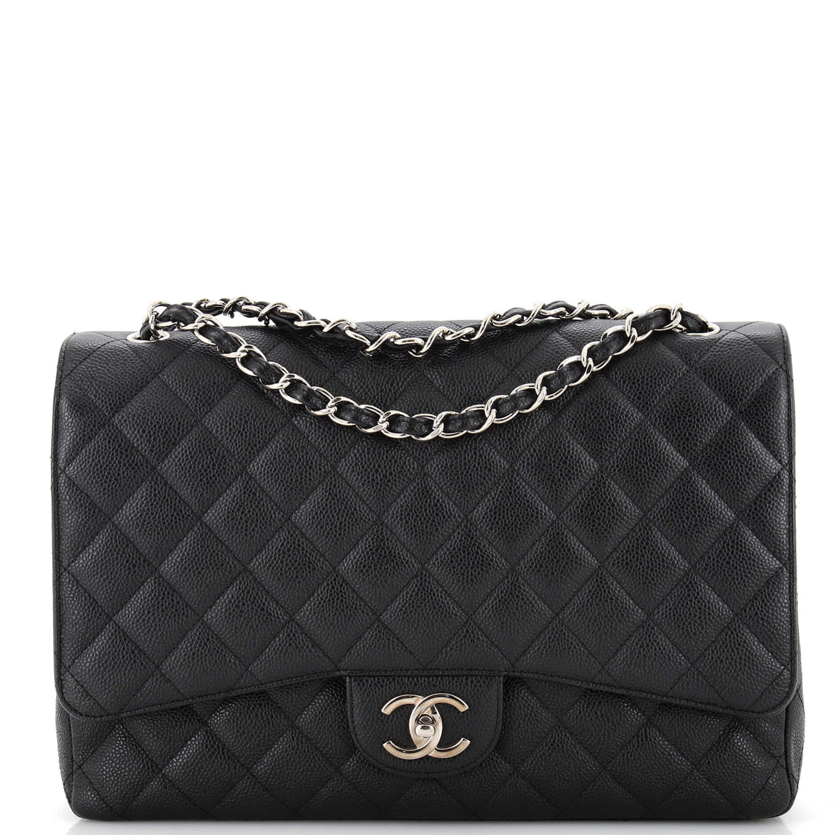 Chanel CHANEL Classic Double Flap Bag Quilted Caviar Maxi