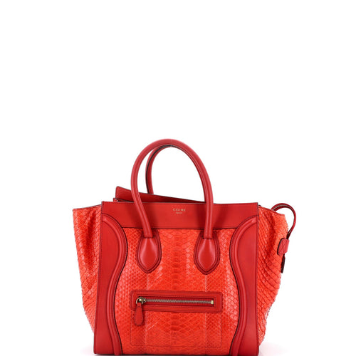 CELINE Luggage Bag Python and Leather Mini