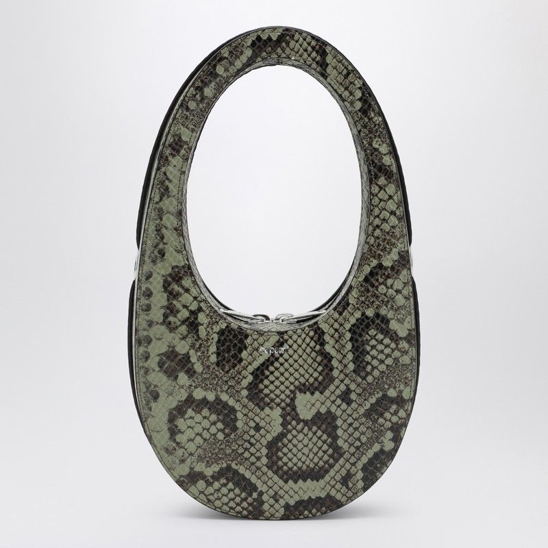Coperni Women's Snake Print Leather Small Swipe Bag in Green | COPBA38BISF6019LE