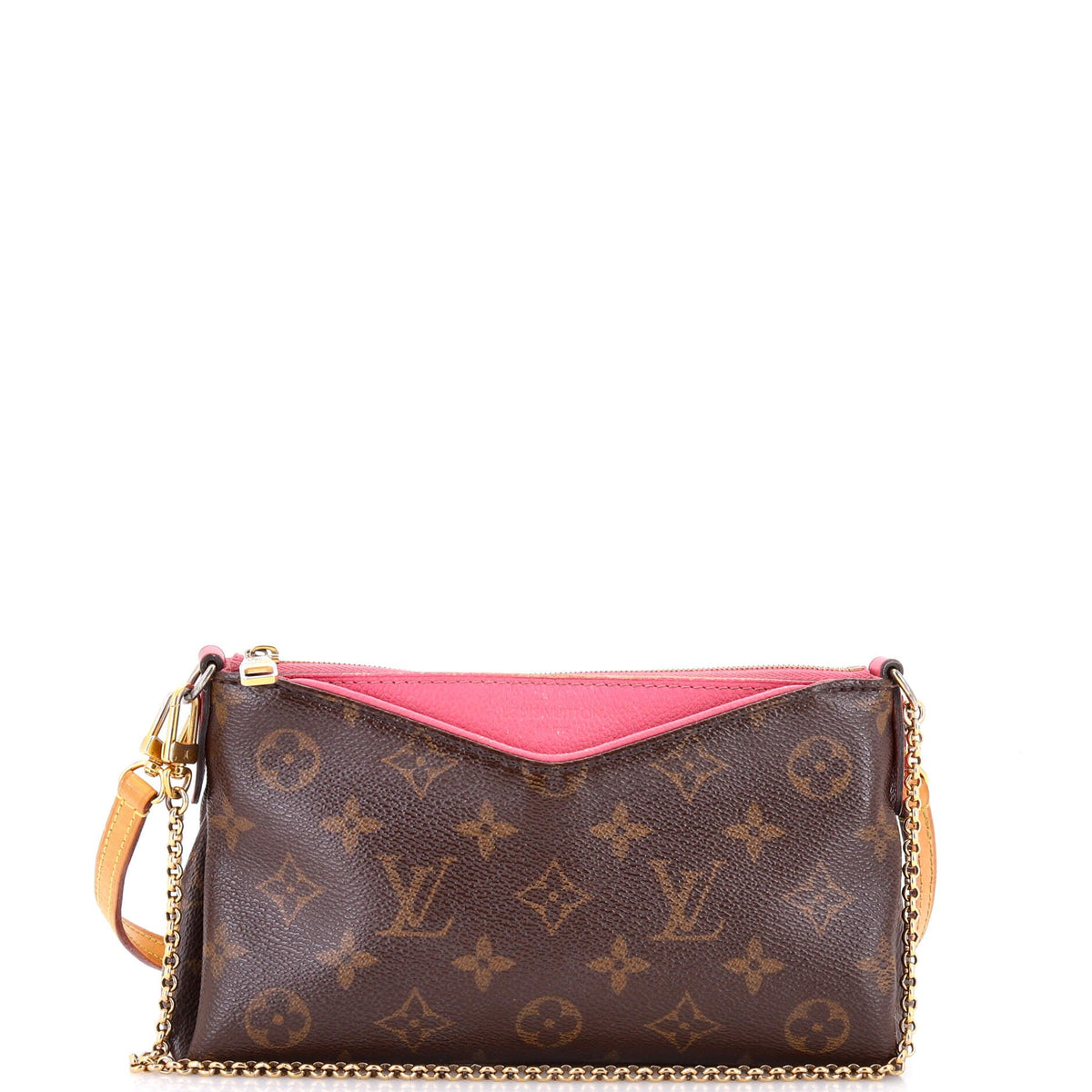 Louis Vuitton Pallas Clutch Monogram Canvas with Leather