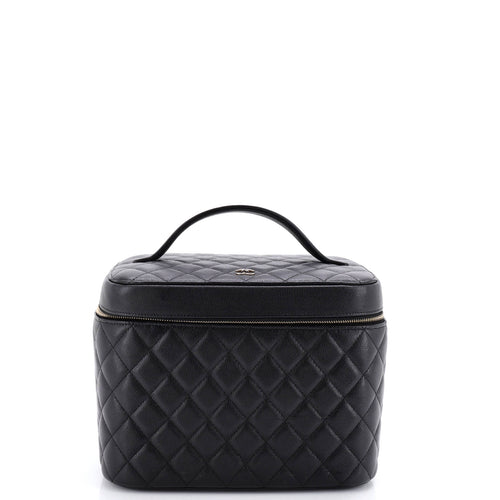 CHANEL Classic Vanity Case Quilted Caviar Large