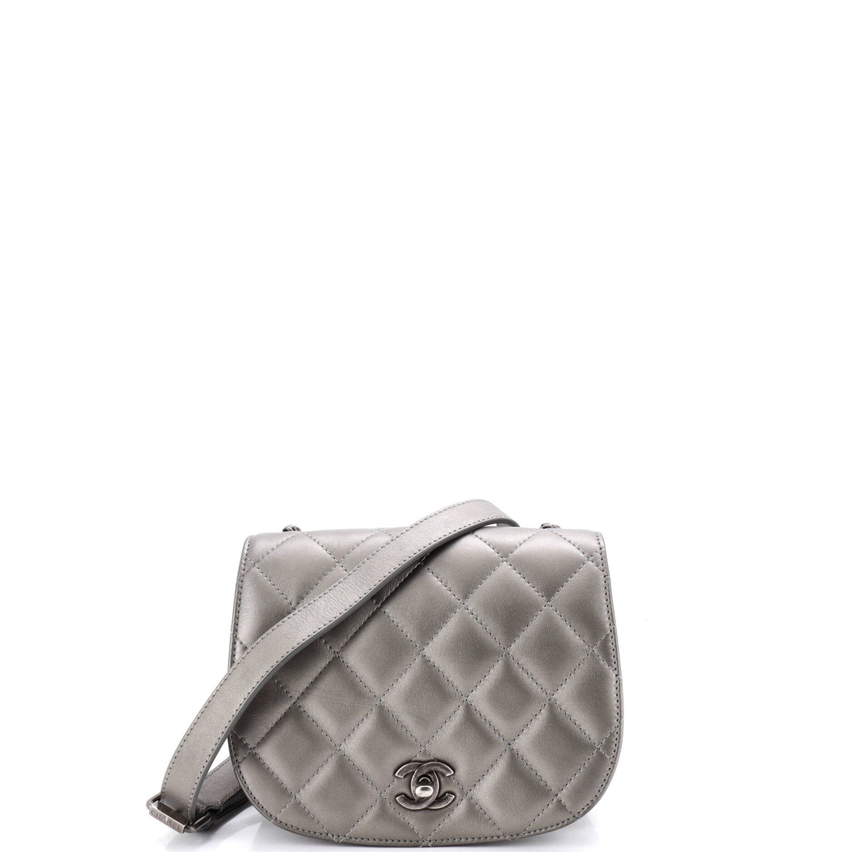 Chanel CHANEL CC Saddle Messenger Quilted Calfskin Mini
