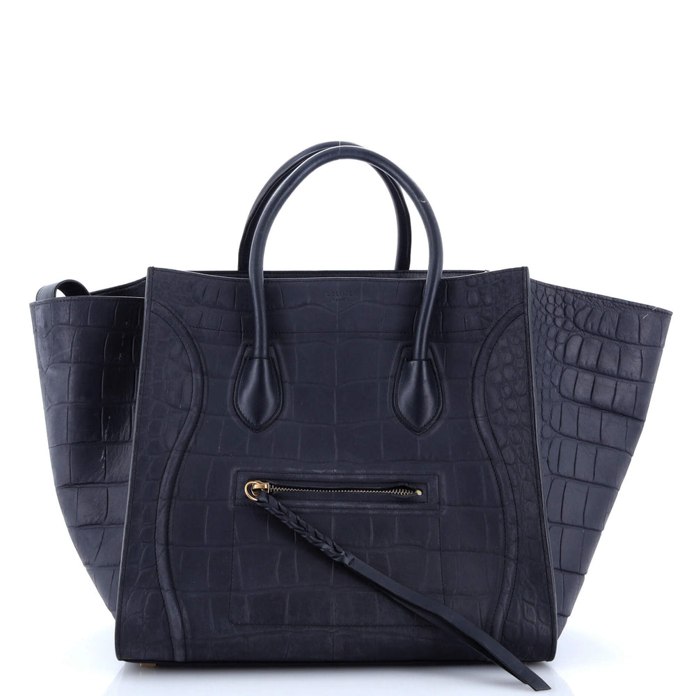 CELINE Phantom Bag Crocodile Embossed Leather Medium