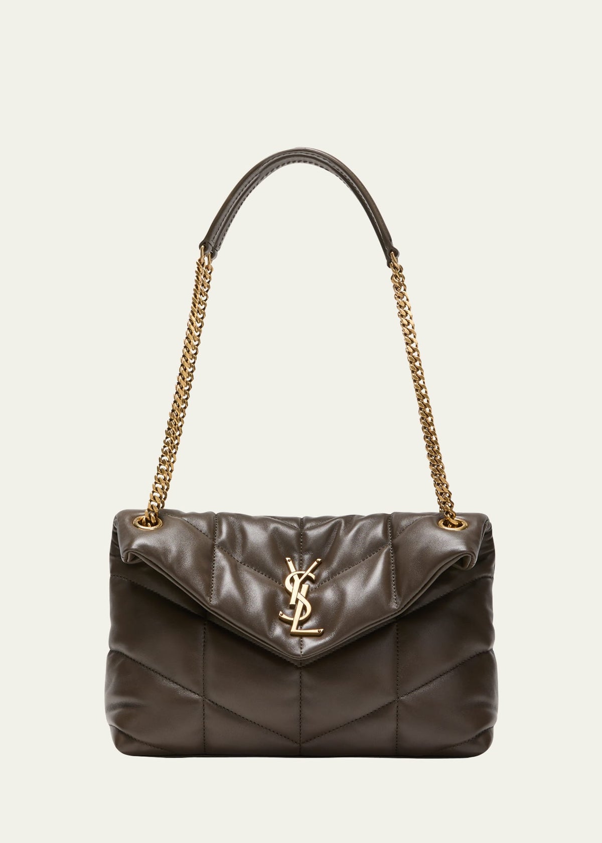 Saint Laurent Lou Puffer Small YSL Shoulder Bag in Quilted Leather