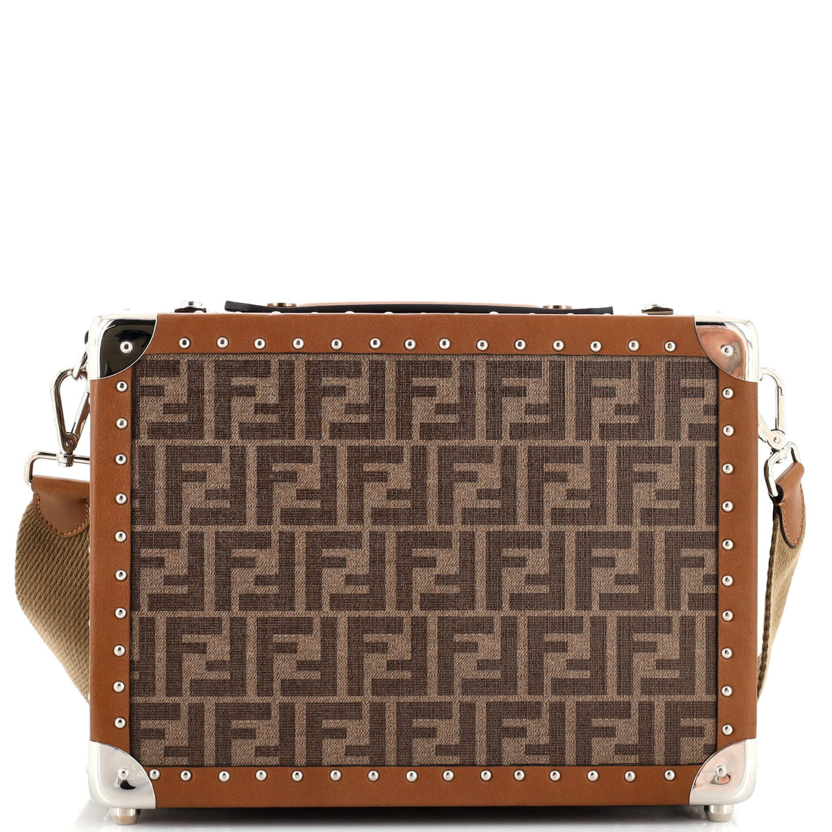Fendi FENDI Rigid Suitcase Zucca Canvas with Leather Small