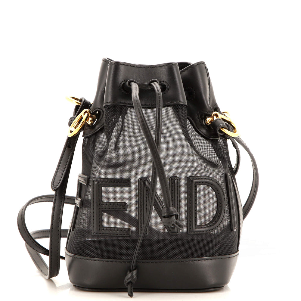 FENDI Mon Tresor Bucket Bag Mesh and Leather Mini