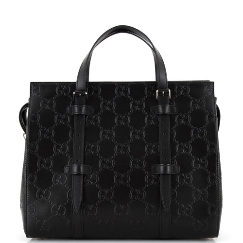 GUCCI Tote Bag GG Embossed Perforated Leather