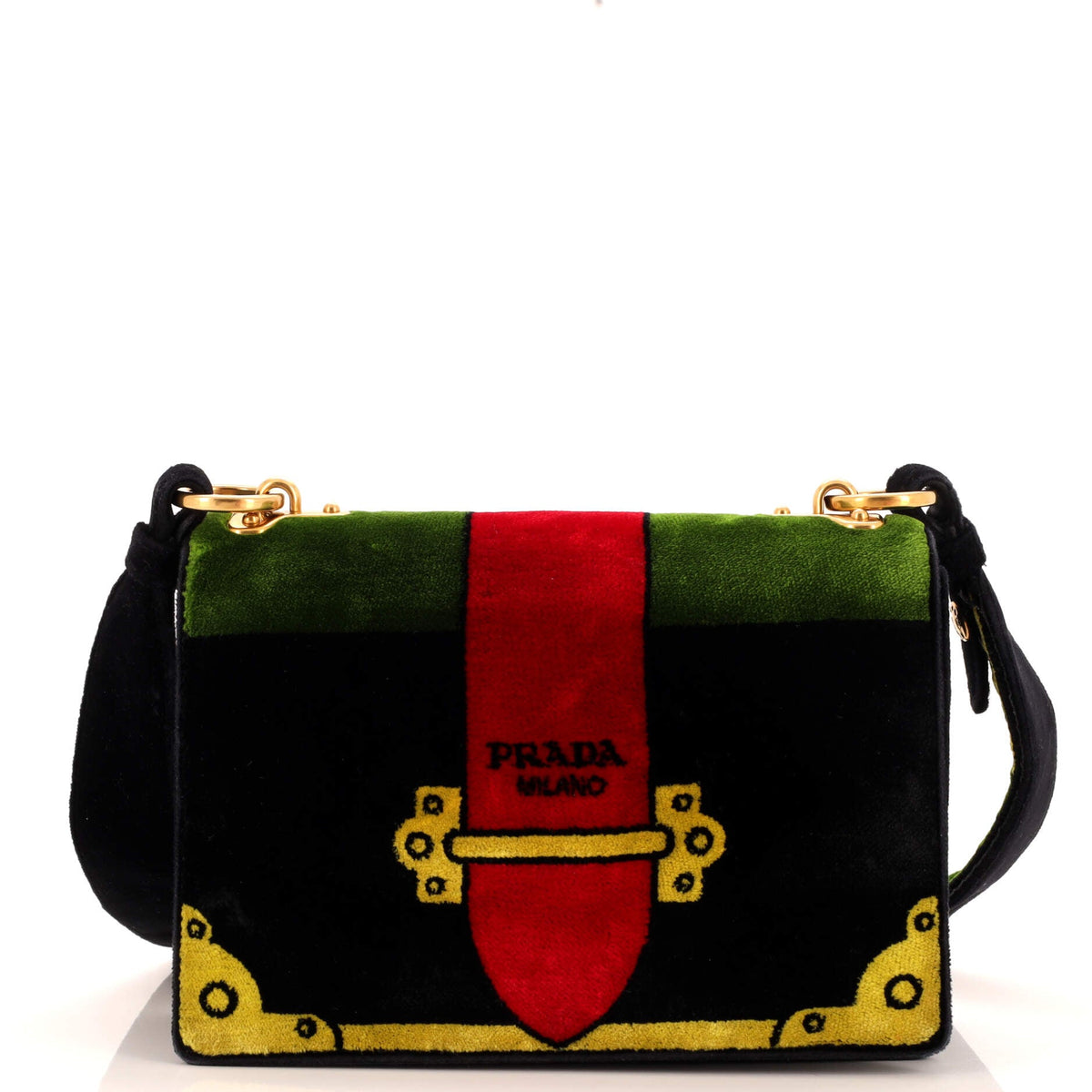 Prada PRADA Cahier Crossbody Bag Printed Velvet Small