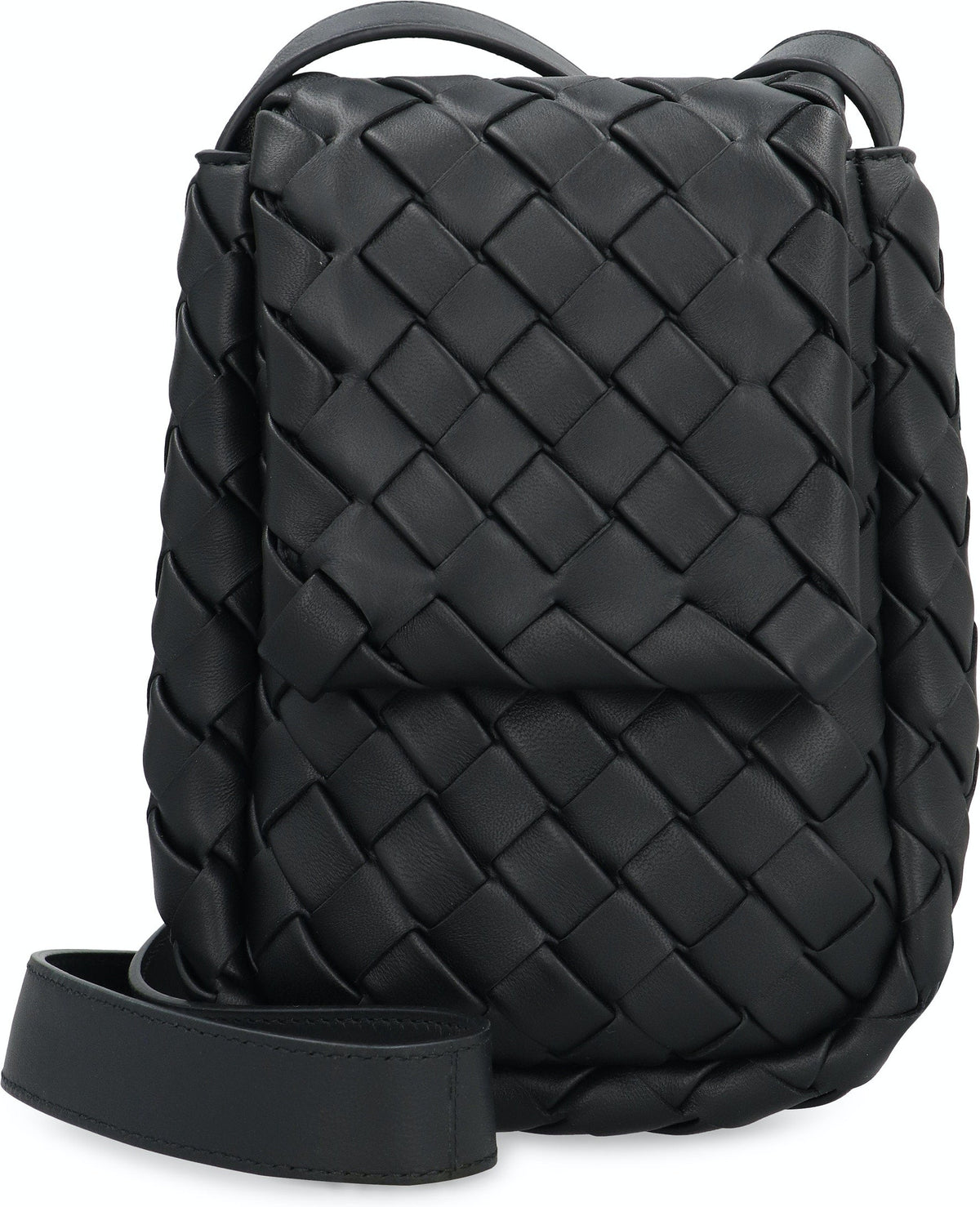 Bottega Veneta Men's Cobble Intrecciato Nappa Crossbody Bag in Black | 776209V3BD1 Color 8803