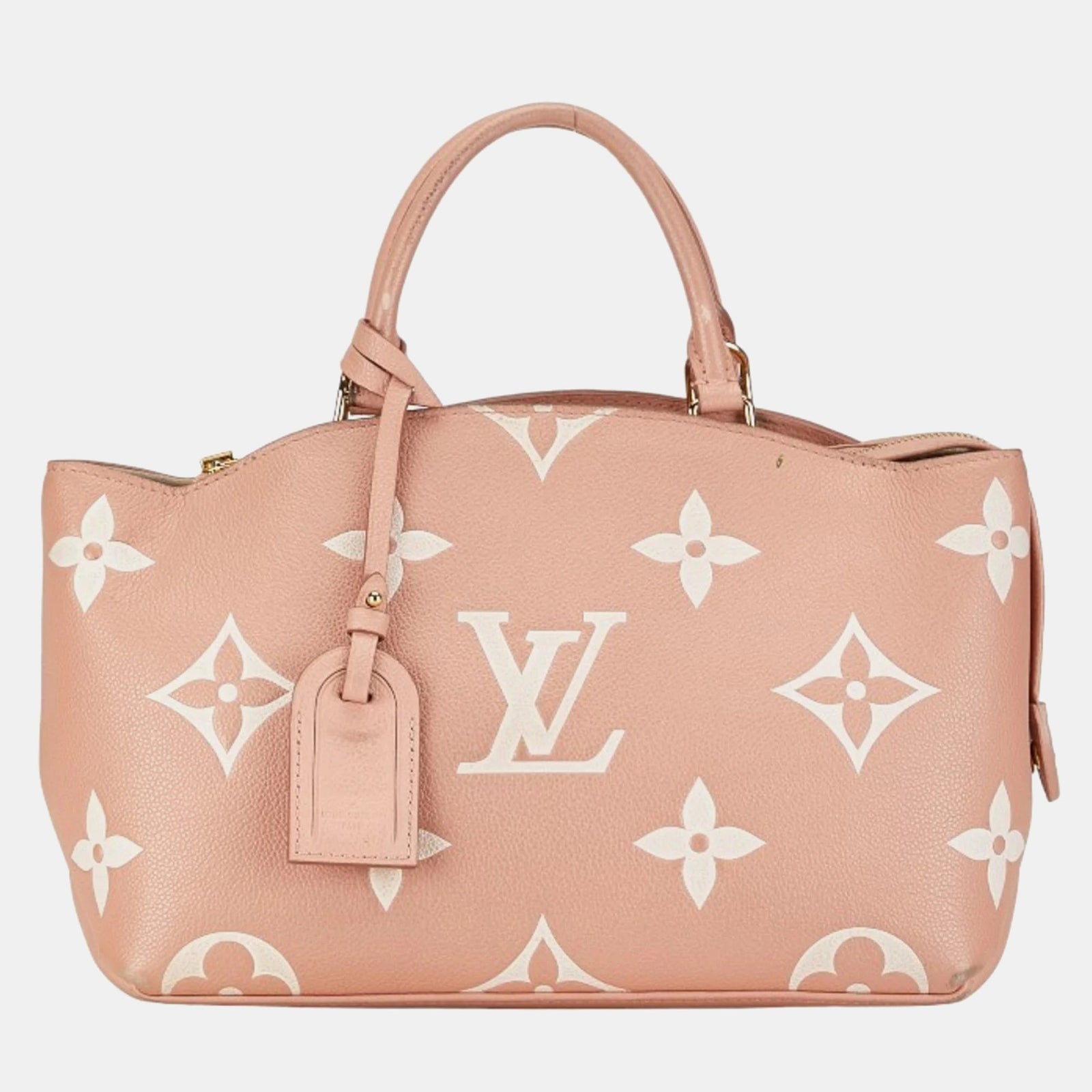 Louis Vuitton Rosafarbene Monogram Giant Empreinte Petite Palais Tasche mit Griff oben