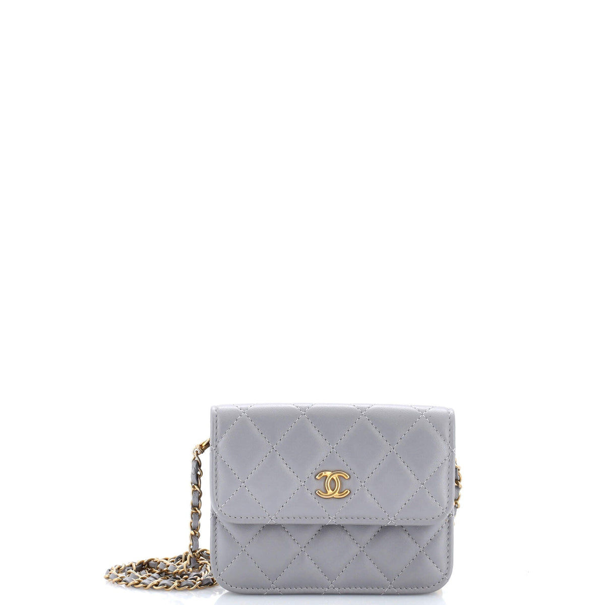 Chanel CHANEL Pearl Crush Flap Clutch with Chain Quilted Lambskin Mini