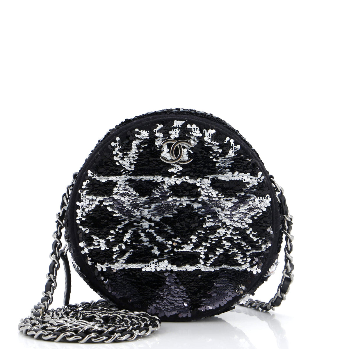 Chanel CHANEL Round Clutch with Chain Sequins Mini
