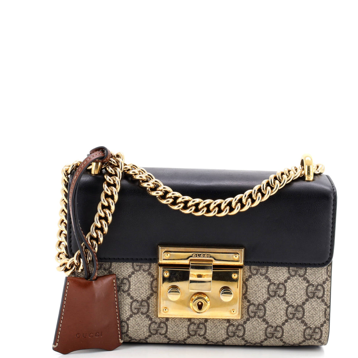 Gucci GUCCI Padlock Shoulder Bag GG Coated Canvas and Leather Small