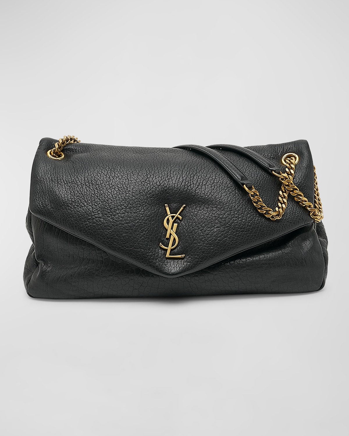 Saint Laurent Calypso Large YSL Shoulder Bag in Leather