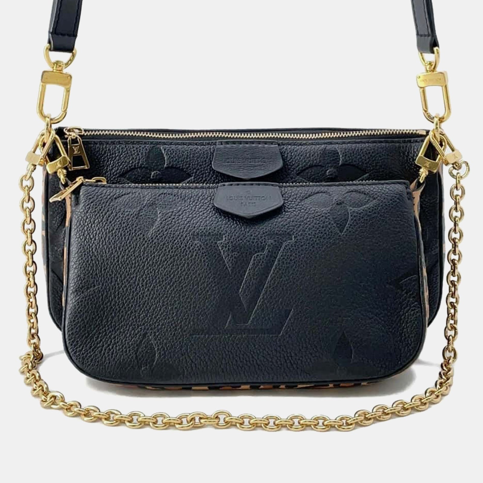 Louis Vuitton Multi-Pochette-Accessoires aus schwarzem Monogram Empreinte-Leder