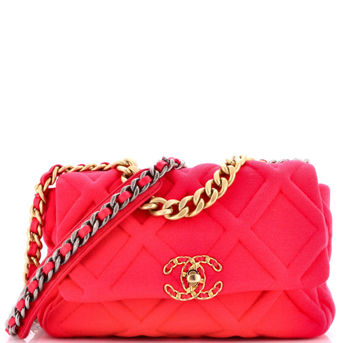 CHANEL 19 Flap Bag Quilted Jersey Medium