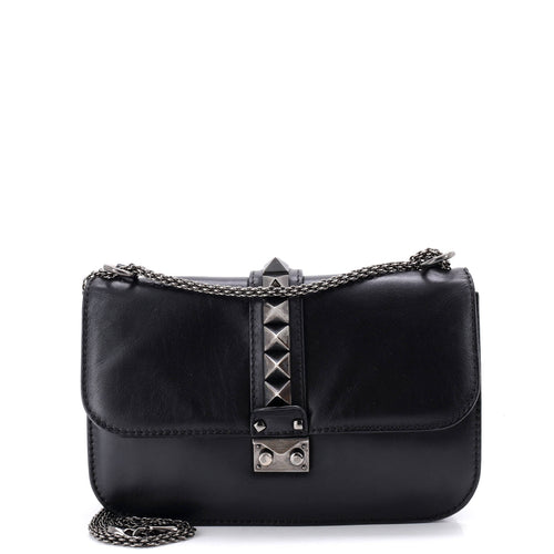 VALENTINO GARAVANI Glam Lock Shoulder Bag Leather Medium