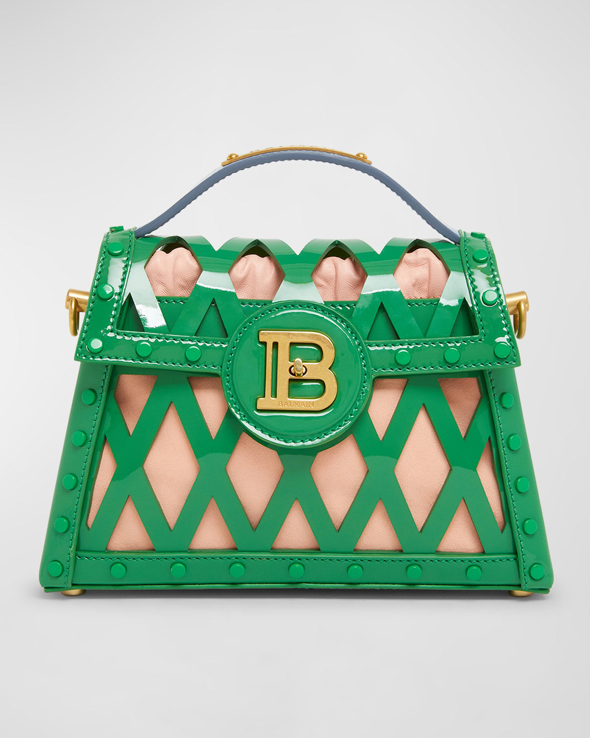 Balmain BBuzz Dynasty Tasche aus Lackleder