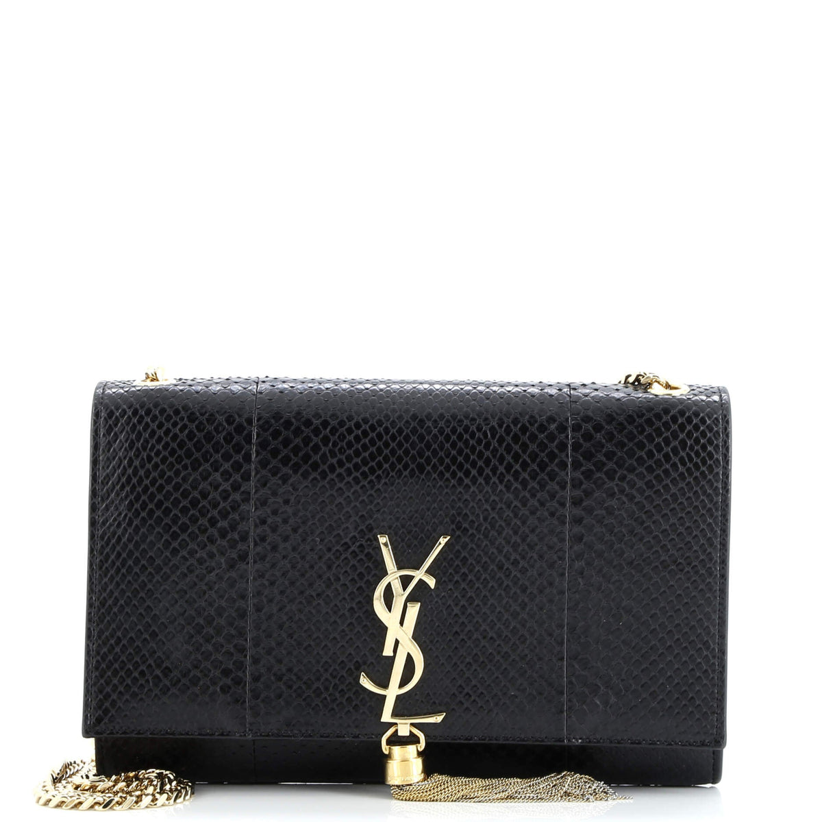 Saint Laurent Classic Monogram Tassel Crossbody Bag Python Medium