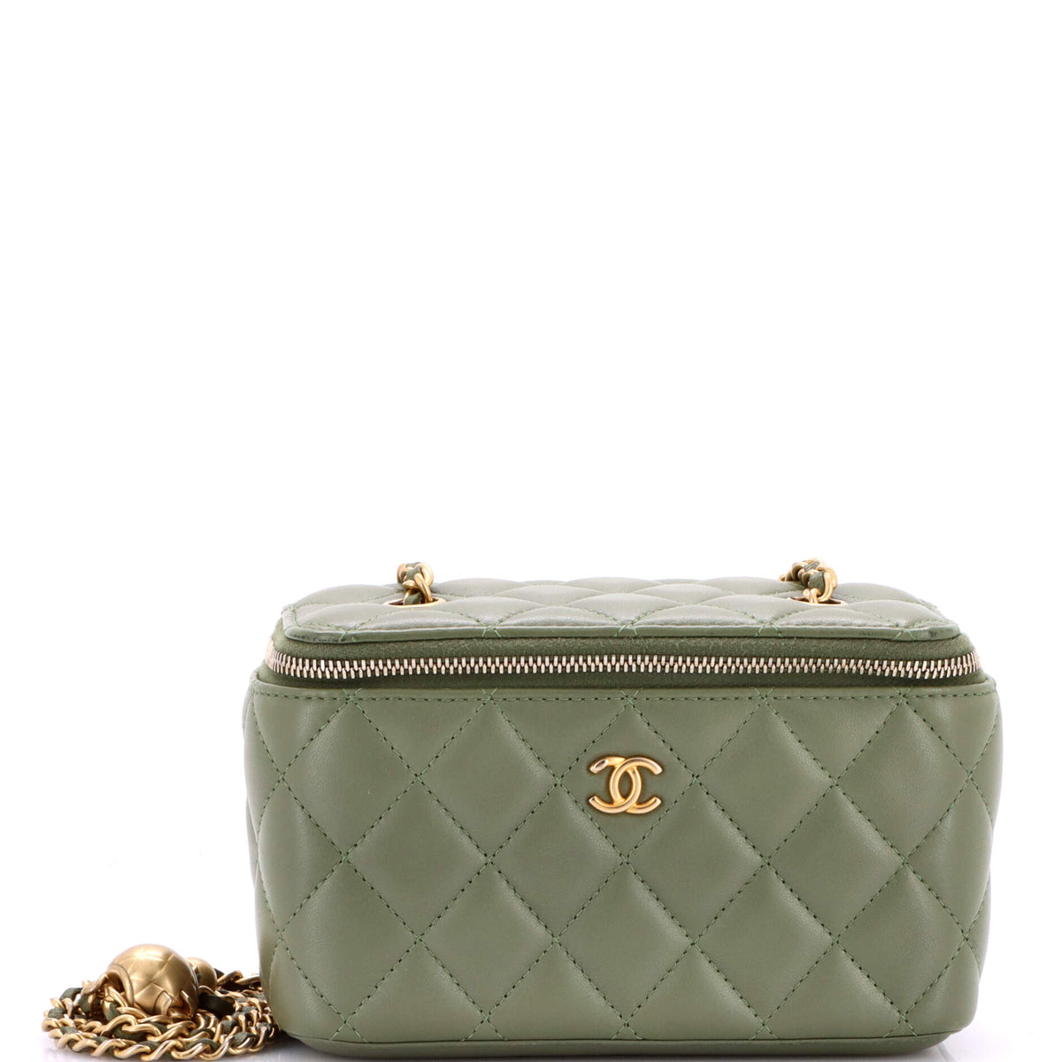 Chanel CHANEL Pearl Crush Vanity Case with Chain Quilted Lambskin Small