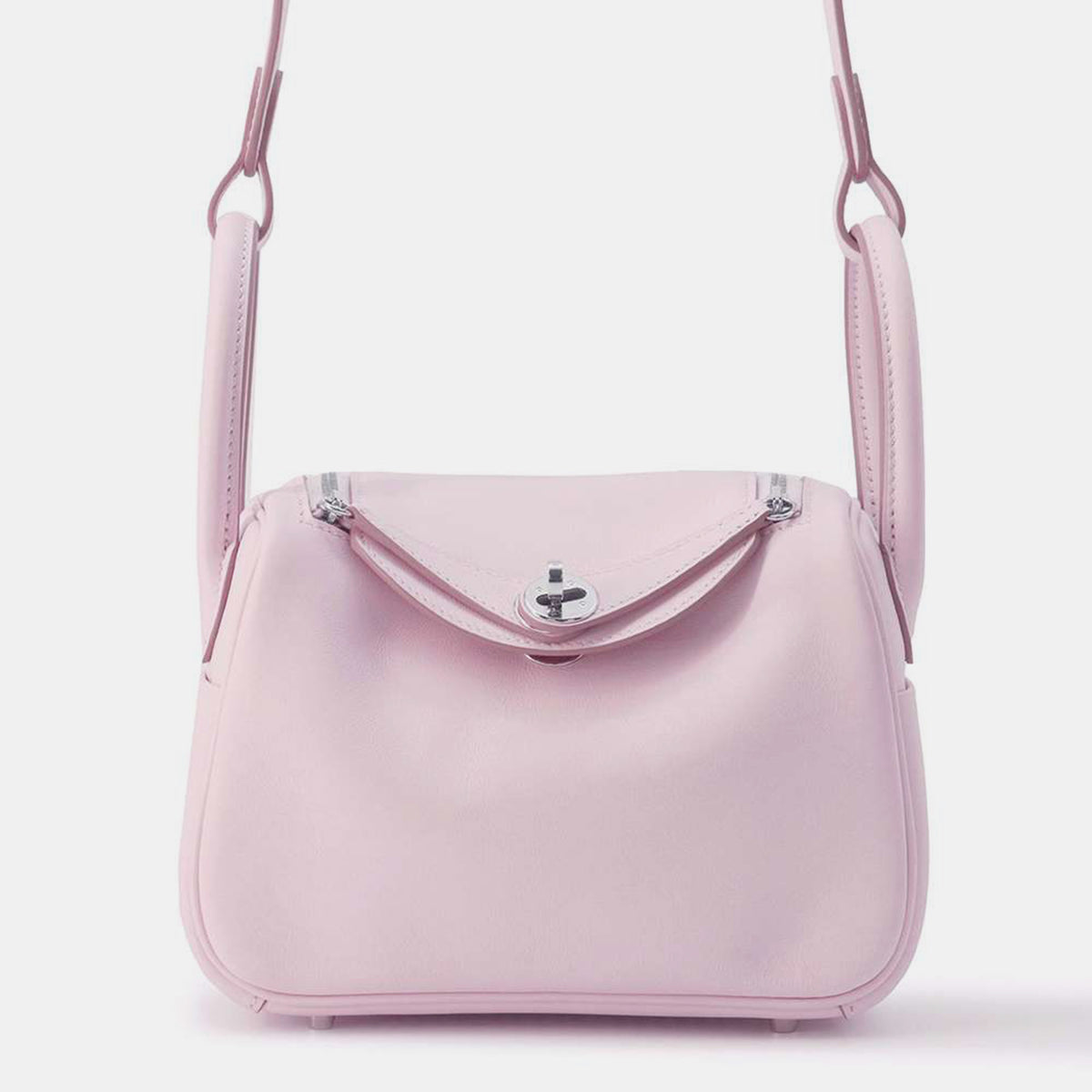 Hermès Mauve Pale/Gold Swift Leather Lindy Verso Mini Bag