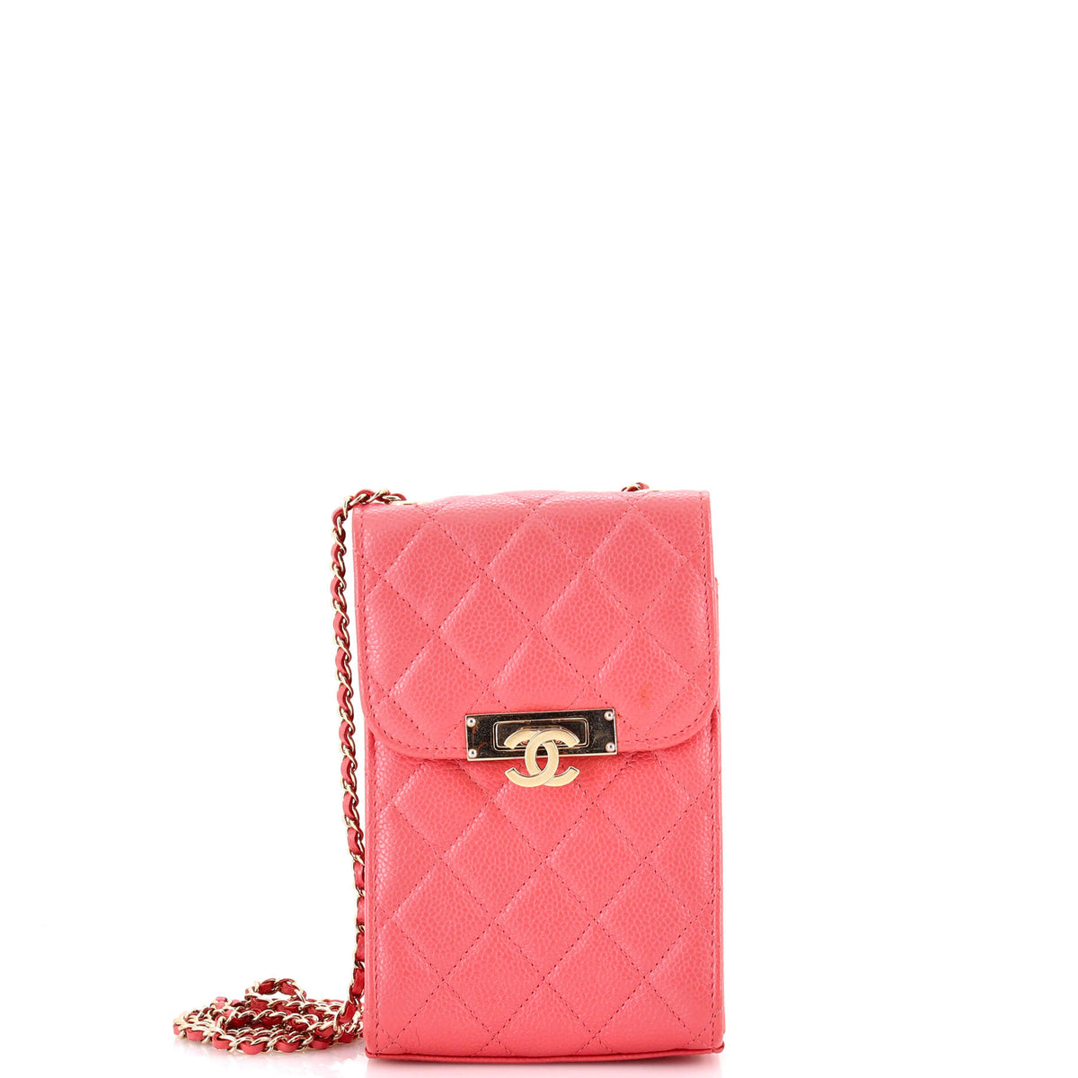 Chanel CHANEL Golden Class Phone Holder Crossbody Bag Quilted Caviar
