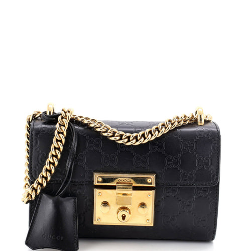 GUCCI Padlock Shoulder Bag Guccissima Leather Small