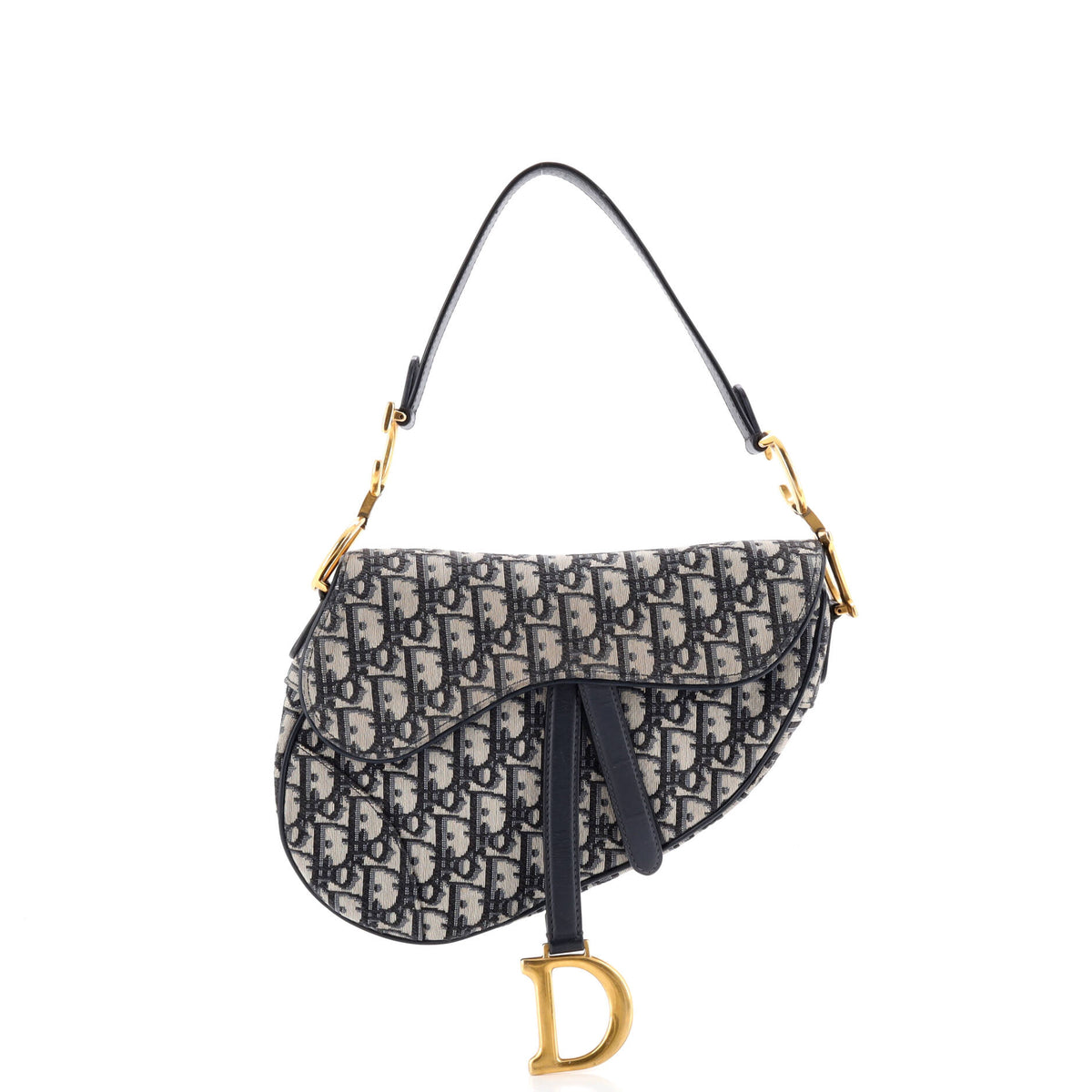 Christian Dior Saddle Handbag Oblique Canvas Medium