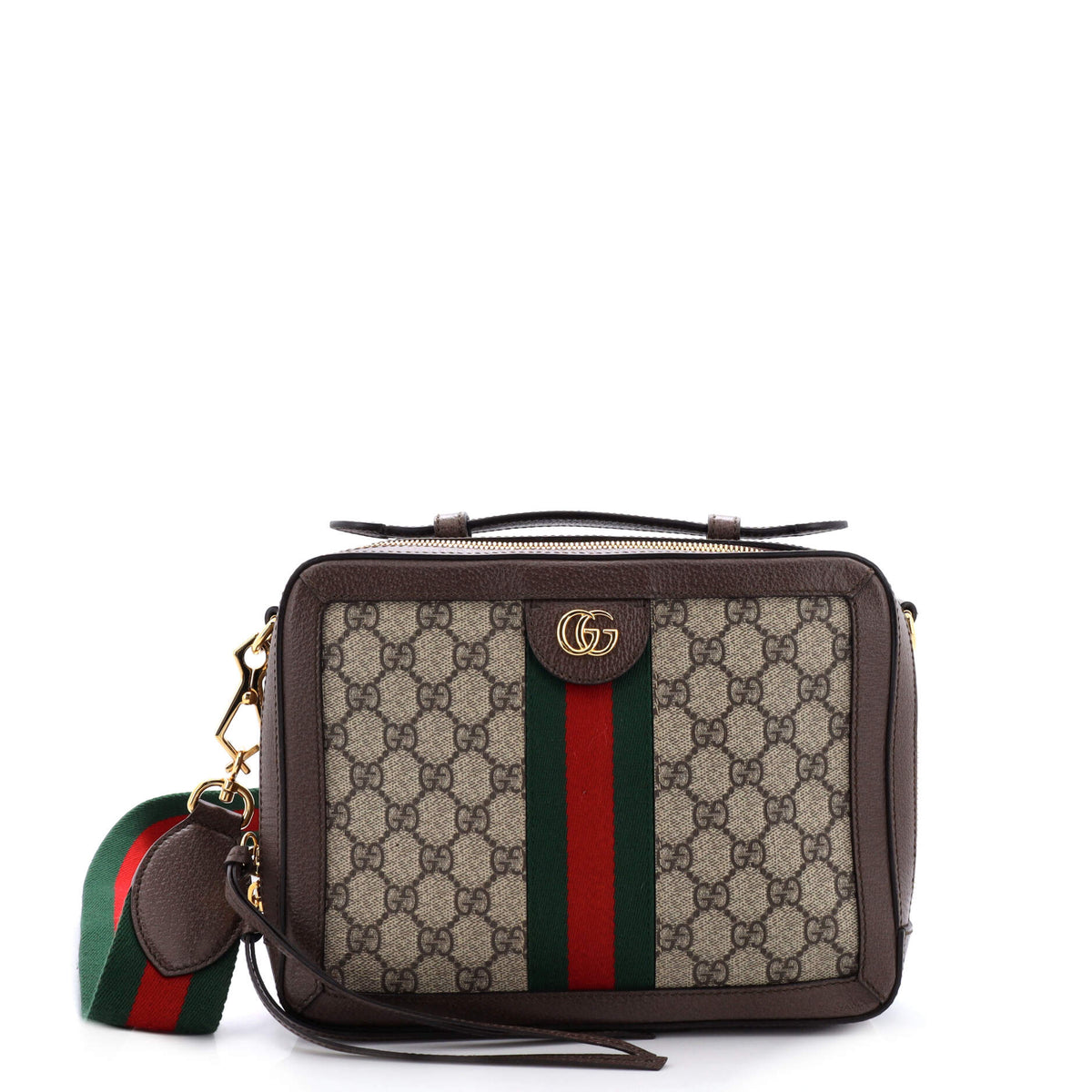 Gucci GUCCI Ophidia Zip Around Camera Bag GG Coated Canvas Small
